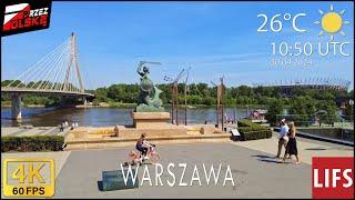 4k POLAND  WARSAW ‍️ #WALK ~  BULWARY WIŚLANE ‍️ MOST ŚWIĘTOKRZYSKI ‍️ ~ #PrzezPolskę