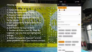 MoonBoard How To - Filter and Sort Problems