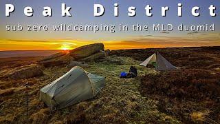 Peak District sub zero wildcamping in the MLD duomid.