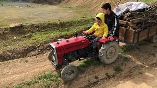 Mini Traktörümüz ile ormandan odun taşıdık- Toylander-Toy Tractor