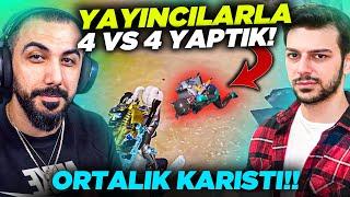 5 ÜNLÜ YAYINCI TAKIMIYLA EĞLENCELİ 4 VS 4 ATTIK!! | PUBG MOBILE