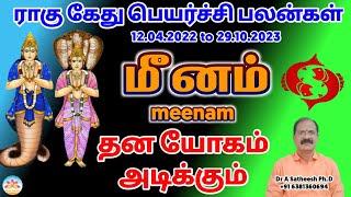 Rahu ketu peyarchi 2022 to 2023 in tamil meenam | மீனம்  ராகு கேது பெயர்ச்சி 2022 to 2023