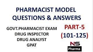 PHARMACIST MODEL QUESTION PAPER | NEW