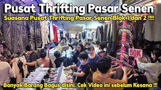 Suasana Pusat Thrifting Pasar Senen Blok 1 dan 2 saat Hari Libur