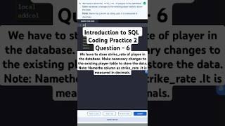 Introduction to SQL | Coding Practice 2 | Question 6 | NXT WAVE  #shorts #programming #database #nxt