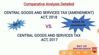 CGST Amendment Act 2018 VS. CGST ACT 2017, Comparative Section Wise Analysis