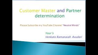 SAP SD: Customer Master and Partner determination Full class.