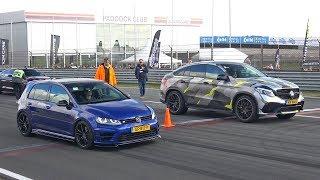 VW Golf 7 R vs BRABUS GLE63 S AMG vs Nissan GT-R Switzer P800