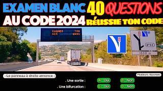 Test au code de la route 2024  - 40 Questions à l'Examen blanc du permis de conduire + Réponses