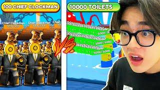 DR4GONS THỬ ĐẶT 100 CHIEF CLOCKMAN vs 10000 BOSS MẠNH NHẤT ENDLESS MODE TRONG TOILET TOWER DEFENSE