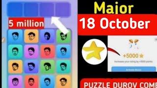 18 October Major puzzle durov Solved Today | Major Daily combo card 18 October Major puzzle durov