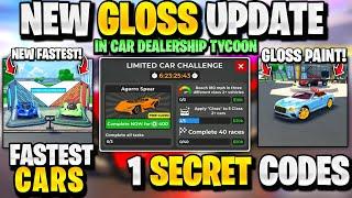 2 NEW FASTEST HYPER CAR IN CDT! NEW FREE CAR EVENT IN ROBLOX CAR DEALERSHIP TYCOON GLOSS UPDATE