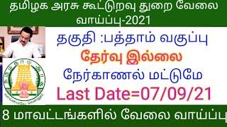 government jobs 2021 in Tamilnadu|Government jobs 2021 in tamil