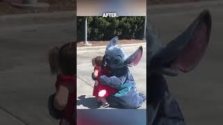 Disney character falls with little girl to make her feel better ️