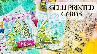 Gelli Printing and handmade Christmas Cards