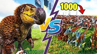 БИТВА ДИНОЗАВРОВ  ДОДО РЕКС против 1000 ТЕК РАПТОРОВ И ДРУГИХ ДИНОЗАВРОВ! (ARK: Survival Evolved)