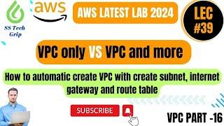 Lec#39 How to automatically create VPC with subnet, internet gateway and route table. VPC Part-16