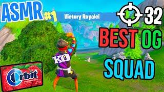 ASMR Gaming  Fortnite OG Best Squad! Relaxing Gum Chewing  Controller Sounds + Whispering 