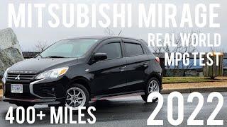 2022 Mitsubishi Mirage, 400 mile REAL WORLD MPG Test (Will it get 40mpg on  American Highways?)