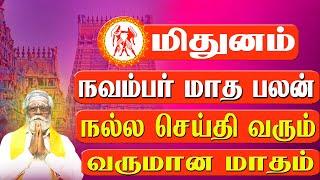 மிதுனம் - நல்ல செய்தி மாதம் | நவம்பர் மாத ராசி பலன்கள் | November Month Rasi Palan 2024  - Mithunam