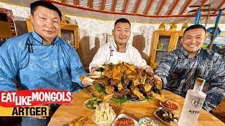 Mighty Mutton Shank Feast for Mighty Mongolian Wrestlers! Mukbang Nomads | Eat Like Mongols