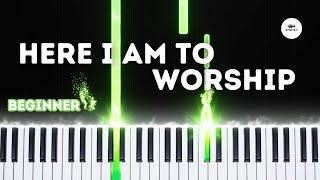 Hillsong Worship - Here I Am To Worship | BEGINNER PIANO TUTORIAL by Synthly