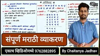 संपूर्ण मराठी व्याकरण (एकाच व्हिडिओमध्ये) | Complete Marathi Grammar By Chaitanya Jadhav