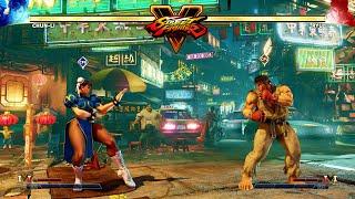 Street Fighter V Chunli vs Ryu CPU vs CPU AI vs AI (hardest difficulty level)