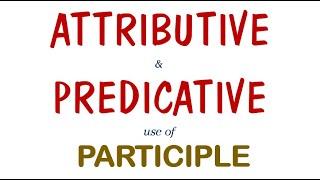 Attributive & Predicative use of Participle/ Adjective