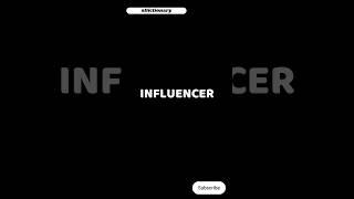 influencer meaning #sdictionary #englishspeaking #shorts