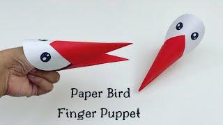 DIY PAPER BIRD FINGER PUPPET | Origami BIRD finger puppet | origami Craft / paper Craft For School