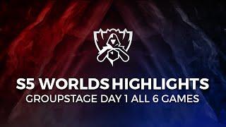 S5 Worlds 2015 HIGHLIGHTS Group Stage Day 1 All Games Highlights