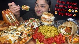 DAHI PURI, CHEESY PIZZA, MAGGI, PANEER FRANKIE, FRIED MANCHURIAN, PAN PIZZA AND SANDWICH,EATING SHOW