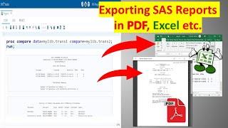 How to Export Procedures' Reports into PDF or Excel | Proc Compare, Means, Freq output in PDF