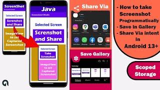 Take and Share Screenshot Android programmatically in Android 13 | Scoped Storage | Share via Intent