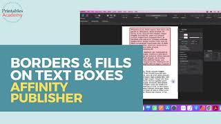 How to Add/Remove Borders & Fill on Text Boxes (Affinity Publisher)