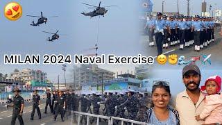 MILAN 2024 Naval Exercise Dry Run | Navy | Army | Airforce | NCC | Ap Police | Parade | ️   