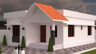 2bhk, 820 sqft single floor house plan and elevation