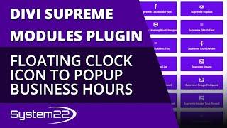 Divi Supreme Modules Floating Clock Icon To Popup Business Hours 