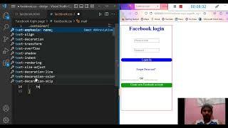 Facebook login page clone | HTML | CSS | Front-end development | eitpraduman | cloning| project