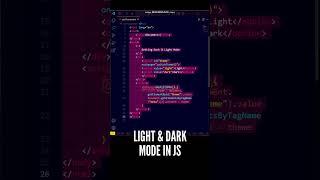  Set Light & Dark Mode in your website using this two line of JavaScript Code #shorts #javascript