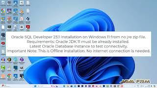 Oracle SQL Developer 23 Installation on Windows 11 from zip archive and connect Oracle Database 23c