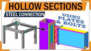 Understanding Steel column to beam connections | Hollow Section Connection details | 3d animation