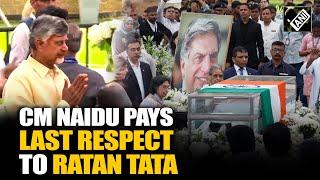 Andhra Pradesh CM Chandrababu Naidu pays his last respects to Ratan Tata in Mumbai