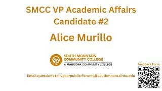 SMCC VP Academic Affairs Candidate #2 Alice Murillo