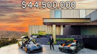 Touring a $44,500,000 Ultra Modern HOLLYWOOD HILLS Mansion With an Underground Garage