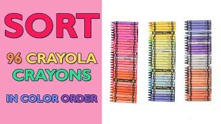 96 Crayons Color Order! Sort all the Crayola Crayons from the 96 Count Box.