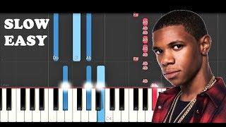 A Boogie Wit Da Hoodie - Look Back At It (SLOW EASY PIANO TUTORIAL)