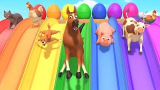 Baby Learn Colors with Rainbow Song | Farm Animals Nursery Rhymes, Songs for Kids, Toddlers & Babies