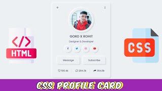 Css Profile Card UI - Step by Step Tutorial, CSS Card Design #css #html #ui #javascript #design